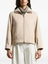 Peserico High-neck Zip-front Jacket In Neutral