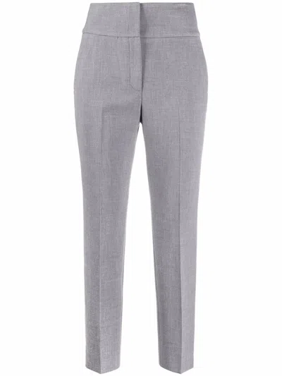 Peserico High-rise Slim-fit Trousers In Grey