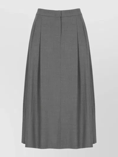 Peserico High Waist Darted Midi Length Pants In Gray