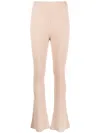 Shop Peserico High-waist Knitted Trousers In Neutrals