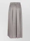 Peserico High Waist Metallic Pleated Skirt In Gray