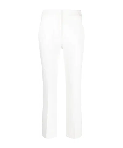 Peserico High-waist Straight-leg Trousers In Gray/white