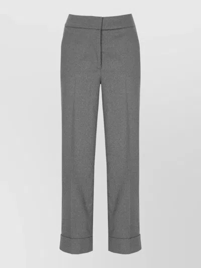 Peserico High Waist Straight Tailored Trousers In Animal Print