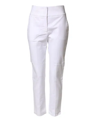Pre-owned Peserico High Waist Tape Fit Chino Trouser Women's Pants () In White