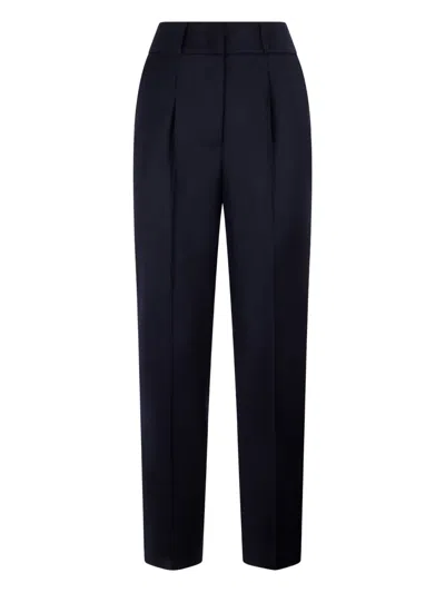 Peserico High-waist Trousers In Blue