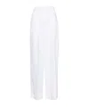 Peserico High-waist Wide-leg Linen Trousers In Pure White