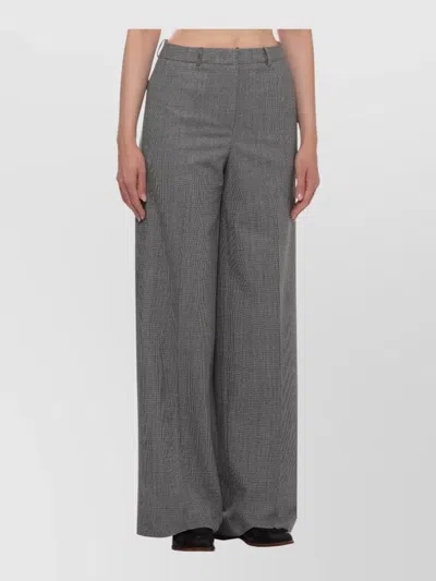 Peserico High Waist Wide Leg Pleated Trousers In Blue