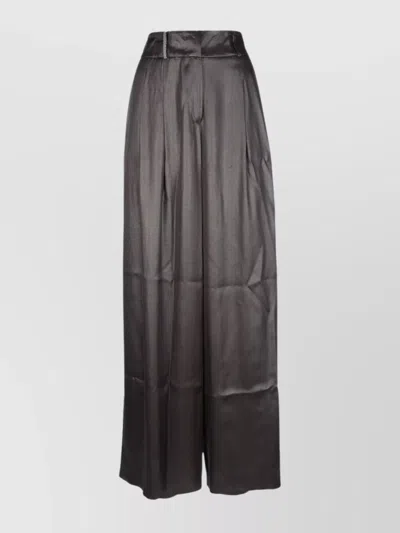 Peserico High Waist Wide Leg Trousers In Black