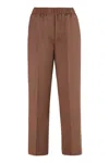 Peserico High-waist Wide-leg Trousers In Brown