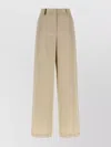 Peserico High Waist Wide Leg Trousers With Pockets In Animal Print