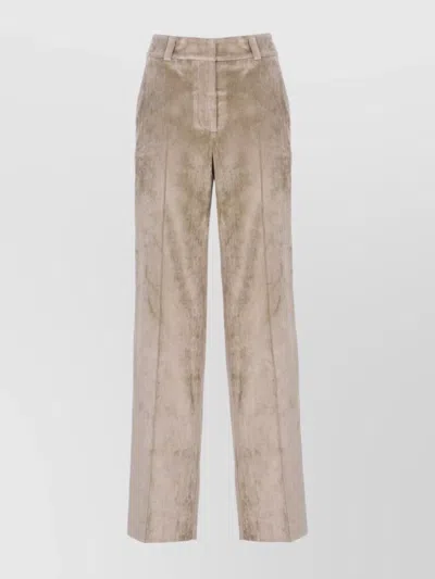 PESERICO HIGH WAIST WIDE LEG TROUSERS WITH POCKETS