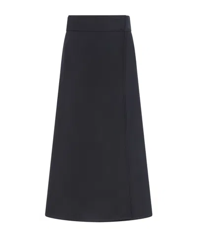 Peserico High-waisted A-line Midi Skirt In Blue