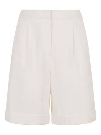 Peserico High-waisted Shorts In Neutral