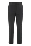 Peserico High-waisted Trousers With A Crease In Black