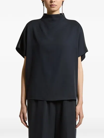 Peserico High-neck Blouse In Black