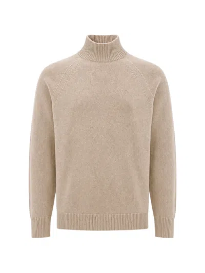 Peserico High-neck Raglan-sleeve Sweater In Brown