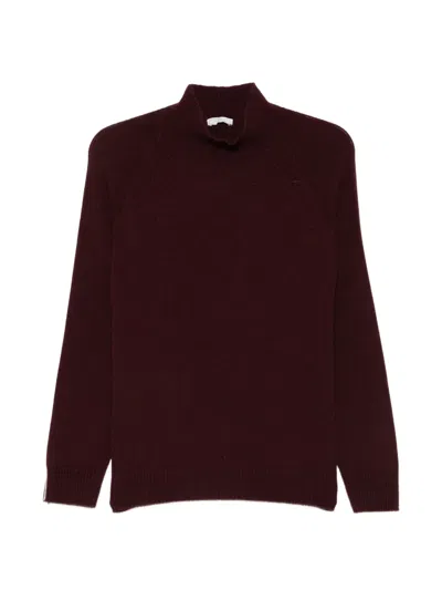 Peserico High-neck Raglan-sleeve Sweater In Burgundy