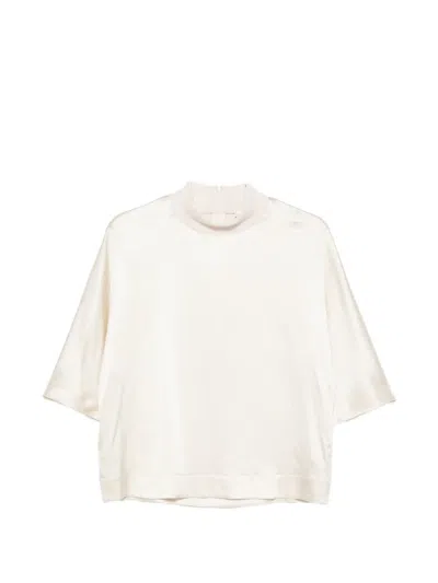 Peserico High-neck Short-sleeve Top In Multi