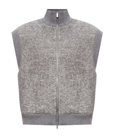 Peserico High-neck Vest In Gray