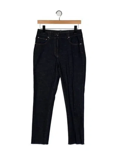 Pre-owned Peserico High-rise Straight Leg Jeans In Black