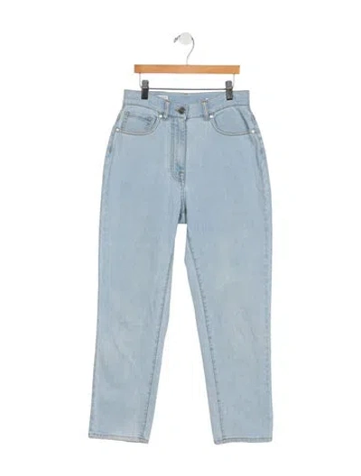 Pre-owned Peserico High-rise Straight Leg Jeans In Blue