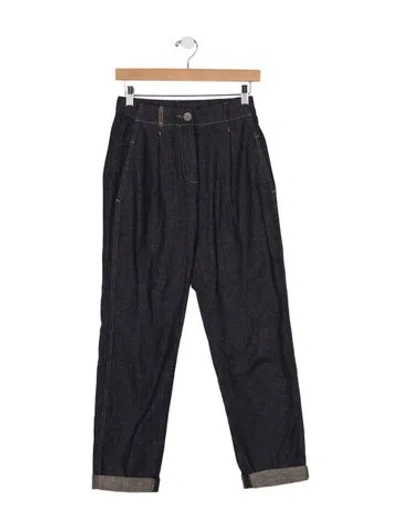 Pre-owned Peserico High-rise Straight Leg Jeans In Blue