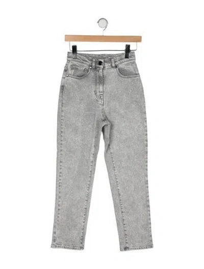 Pre-owned Peserico High-rise Straight Leg Jeans In Gray
