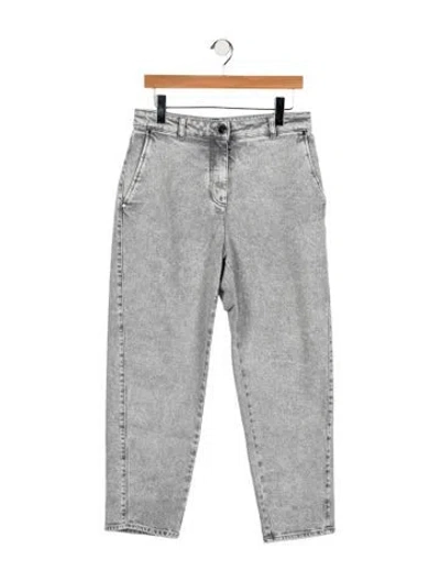 Pre-owned Peserico High-rise Straight Leg Jeans In Grey