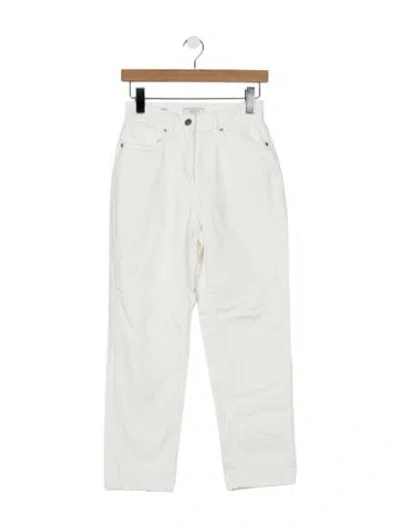 Pre-owned Peserico High-rise Straight Leg Jeans In White