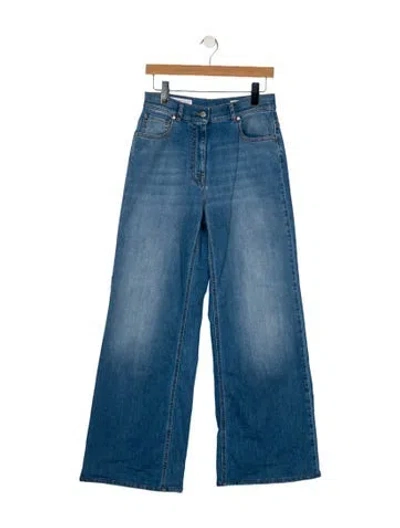 Pre-owned Peserico High-rise Wide Leg Jeans In Blue