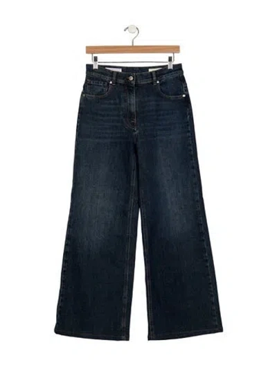 Pre-owned Peserico High-rise Wide Leg Jeans In Blue