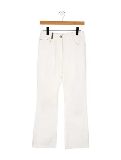 Pre-owned Peserico High-rise Wide Leg Jeans In White