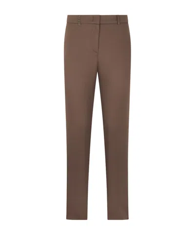 Peserico High-waist Straight-leg Pants In Brown