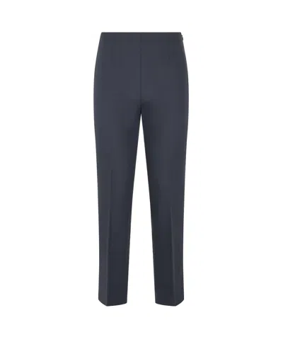 Peserico High-waisted Straight Pants In Blue