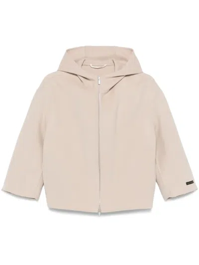Peserico Hooded Jacket In Neutral