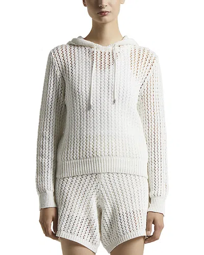 Peserico Hooded Knit Sweater In Cloud White