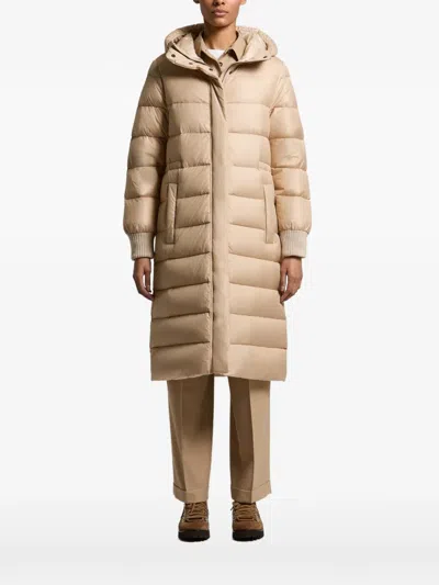 Peserico Hooded Padded Coat In Neutral