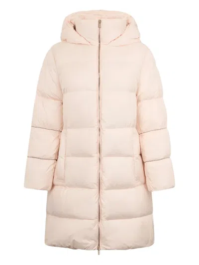 Peserico Hooded Padded Coat In Pink
