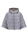 Peserico Cape Down Jacket Casual Jackets And Parka Gray In Gray
