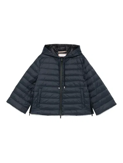 Peserico Hooded Puffer Jacket In Blue