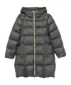 Peserico Hooded Quilted Coat In Green