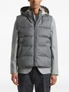 Peserico Hooded Quilted Gilet In Gray