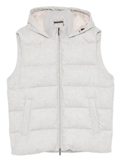 Peserico Hooded Quilted Gilet In Multi