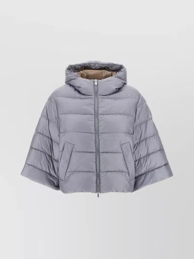 PESERICO HOODED QUILTED JACKET SIDE POCKETS