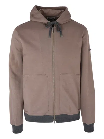 Peserico Hooded Zip Jacket In Multi