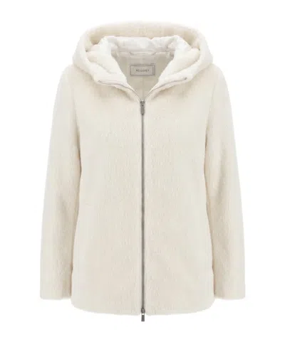 Peserico Hooded Zipped Jacket In Neutral