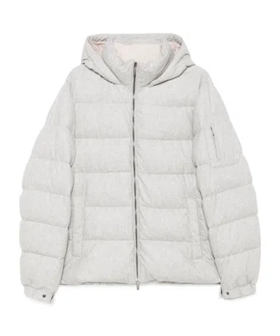PESERICO HOODED ZIPPER DOWN JACKET