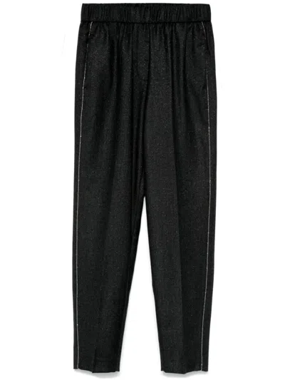 PESERICO LUREX-DETAIL TROUSERS