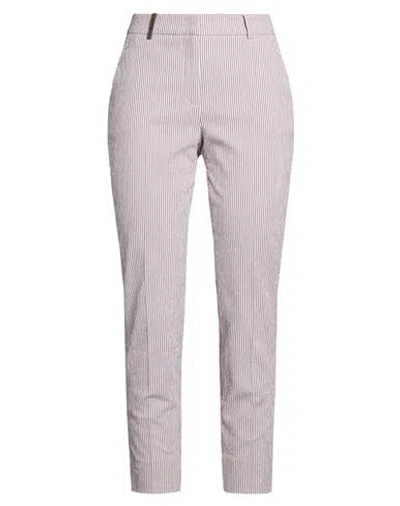 Peserico Icon 4718 Woman Pants Brown Size 12 Cotton, Elastane In Multi