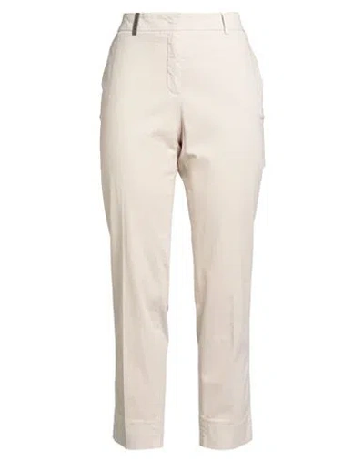 PESERICO PESERICO ICON 4718 WOMAN PANTS CREAM SIZE 14 COTTON, ELASTANE